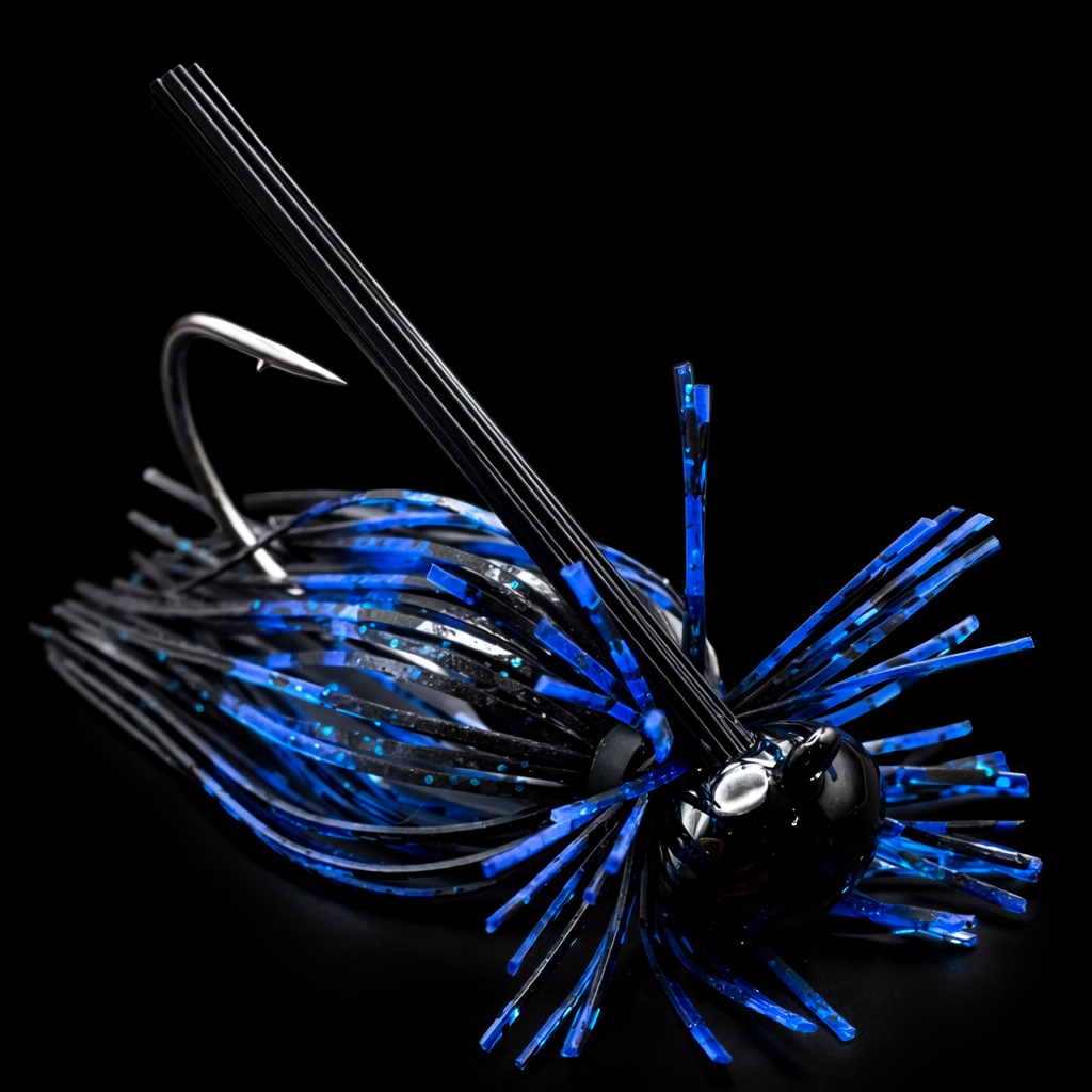 black and blue fishing lure Wahoo Bullet Jet Spinnerbait Fishing Lure Designed for freshwater fishing applications Z-Man Chatterbait MicroMax - Black